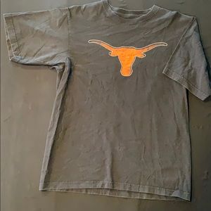 Black tshirt with distressed Longhorn